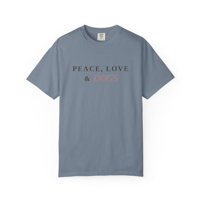 Peace Love & Dogs T-Shirt — Cute Dog Lover Tee