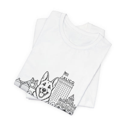 Keep Waco Wagging German Shepherd Edition — German Shepherd and Waco skyline artwork, packaging or scale reference
