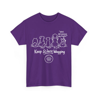 Keep Waco Wagging Dog T-Shirt — Cute Paw Print Graphic Tee