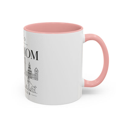 Waco Dog Mom Social Club mug — Waco skyline mug, packaging or scale reference