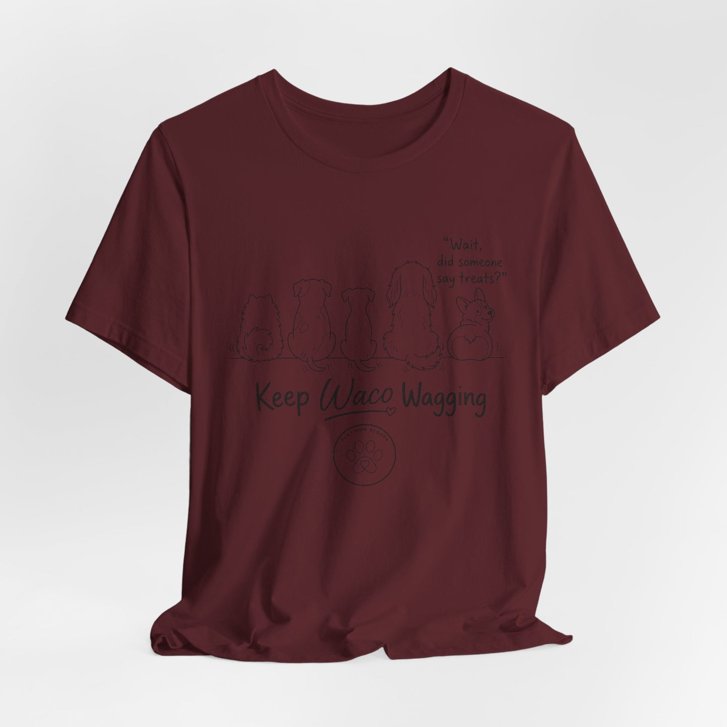Keep Waco Wagging Dog T‑Shirt — Cute Paw Print Rescue Tee