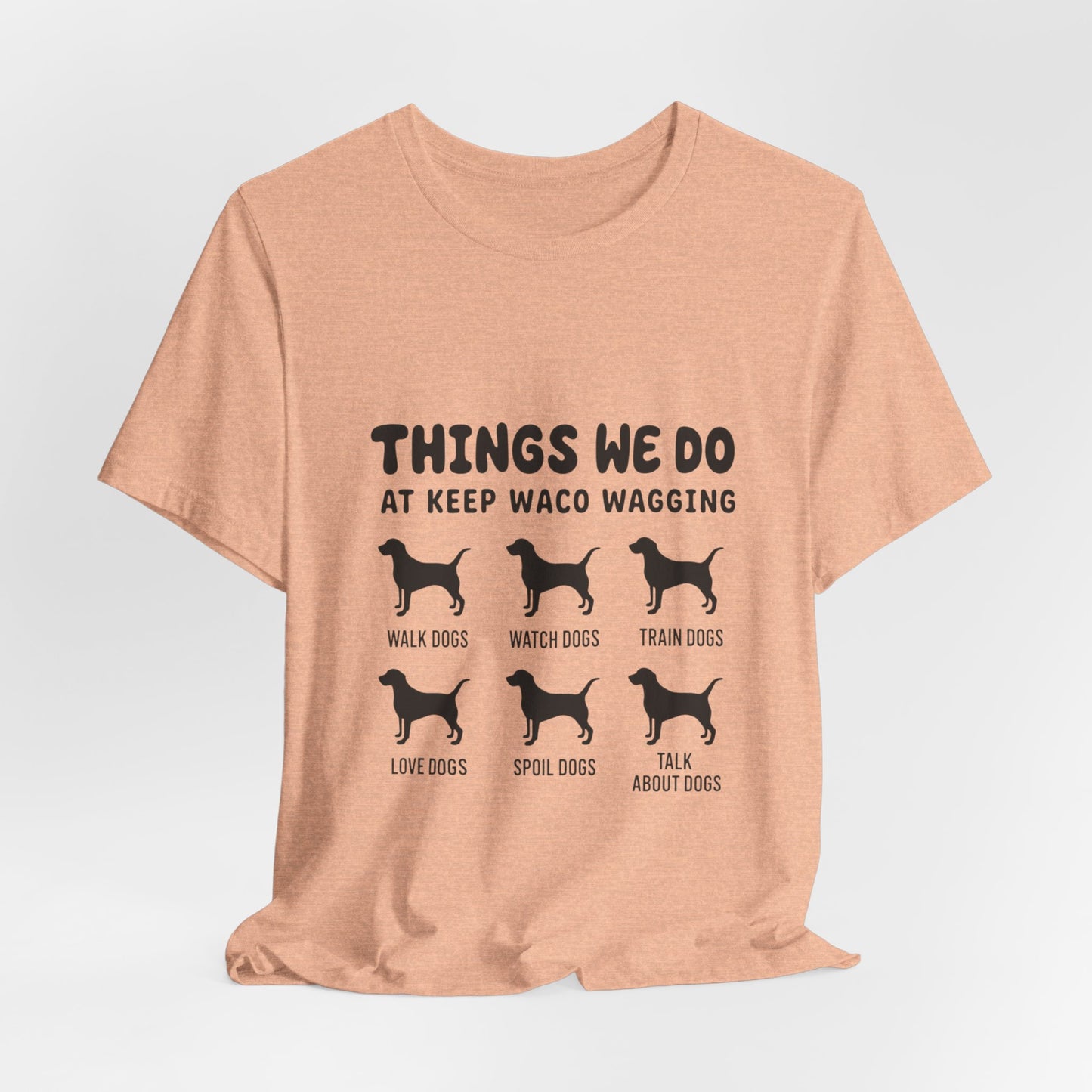 Dog Rescue Volunteer T-Shirt — Waco skyline artwork, packaging or scale reference