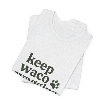 Walks & Treats Waco Streets tee — Waco skyline artwork, packaging or scale reference