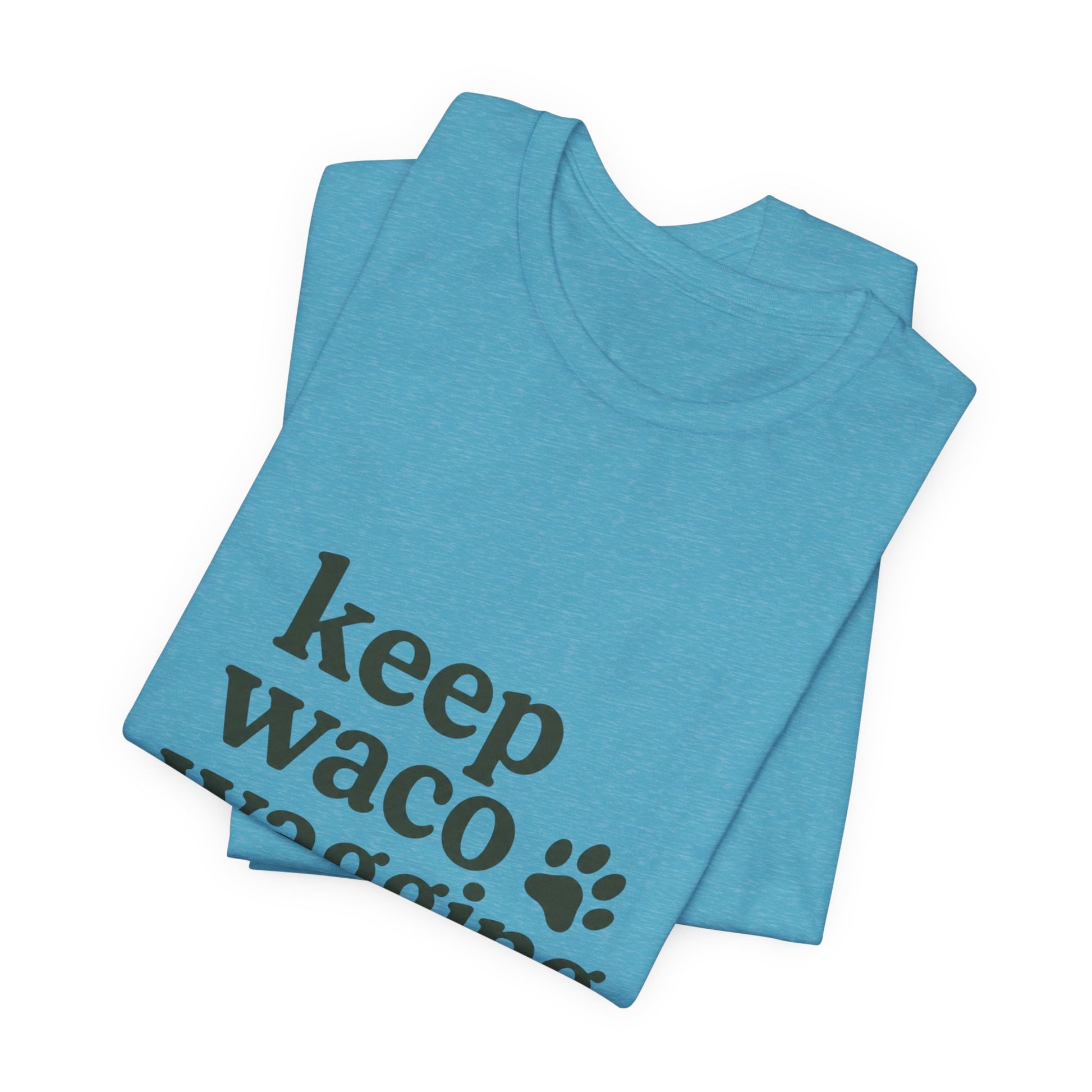 Walks & Treats Waco Streets tee — Waco skyline artwork, packaging or scale reference