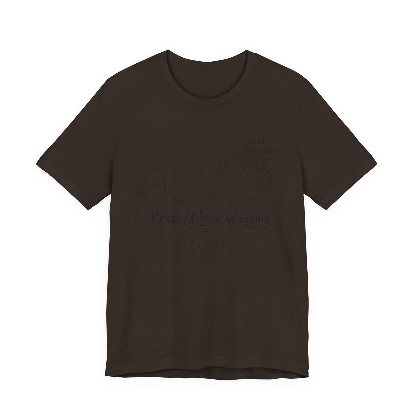 Keep Waco Wagging Dog T‑Shirt — Cute Paw Print Rescue Tee