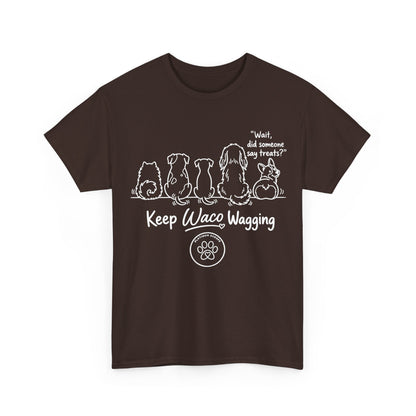 Keep Waco Wagging Dog T-Shirt — Cute Paw Print Graphic Tee