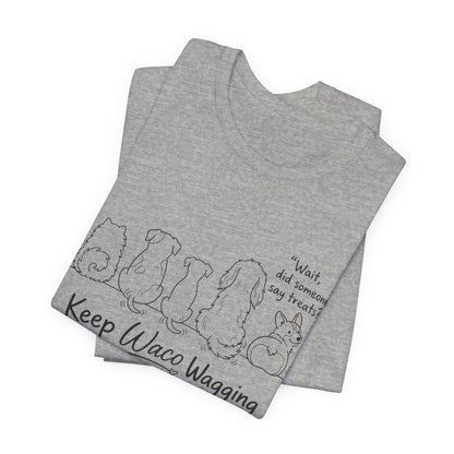 Keep Waco Wagging Dog T‑Shirt — Cute Paw Print Rescue Tee