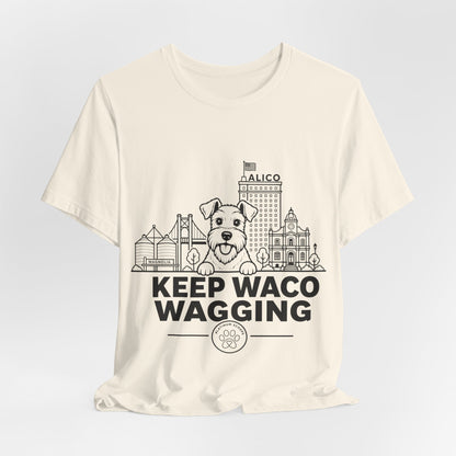 Keep Waco Wagging Schnauzer Edition — Schnauzer and Waco skyline artwork, packaging or scale reference