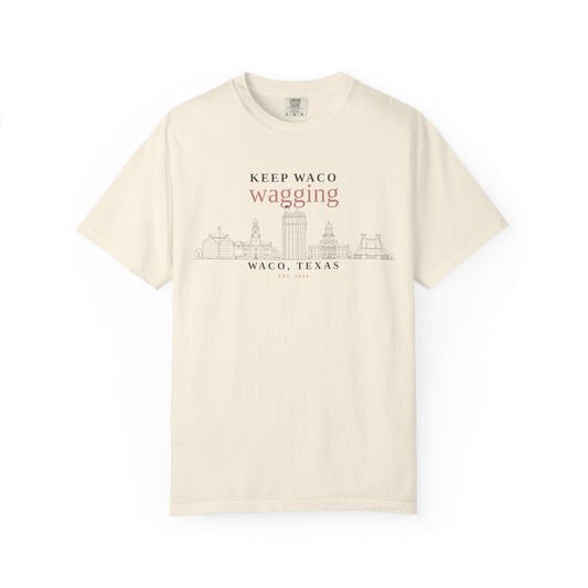 Keep Waco Wagging T-Shirt — Waco, Texas Skyline Tee