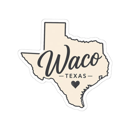 Waco Texas sticker — vinyl sticker, packaging or scale reference