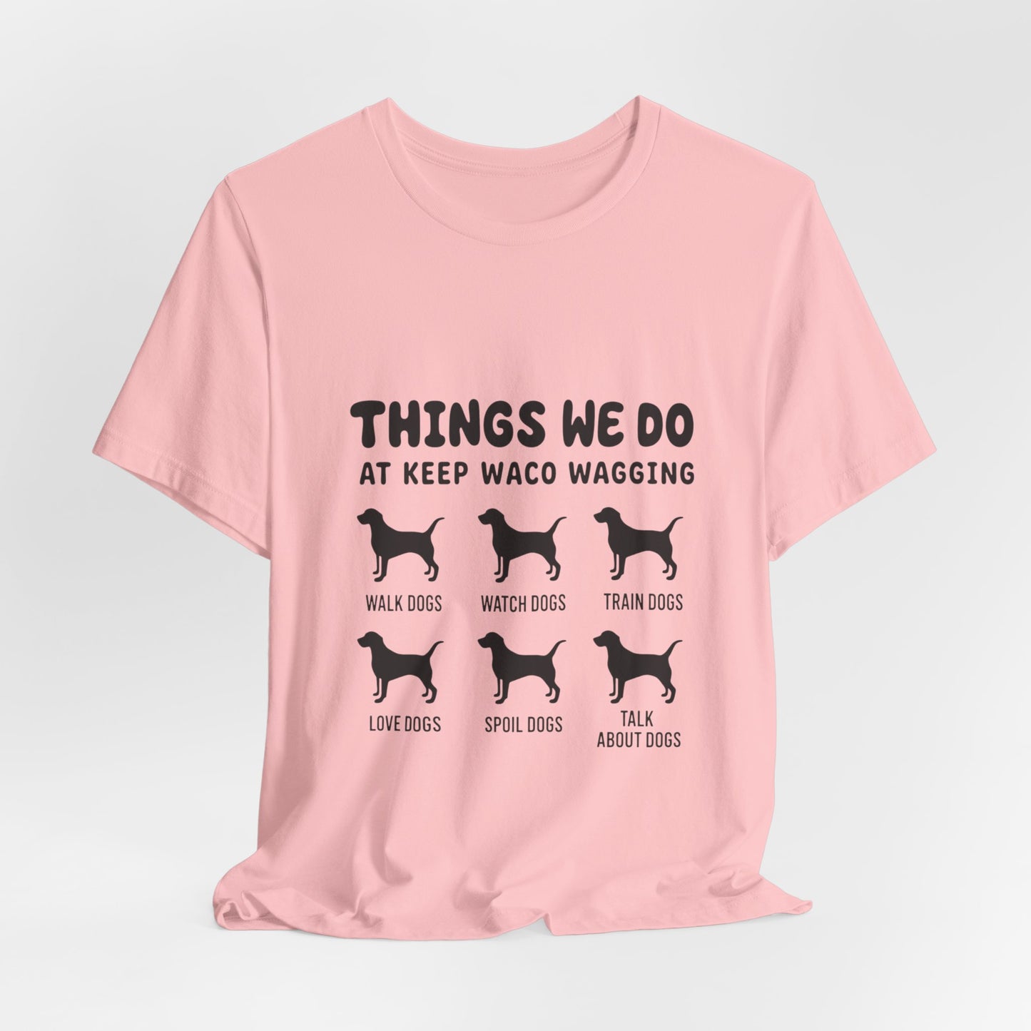Dog Rescue Volunteer T-Shirt — Waco skyline artwork, packaging or scale reference