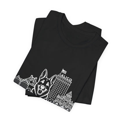 Keep Waco Wagging German Shepherd Edition — German Shepherd and Waco skyline artwork, packaging or scale reference