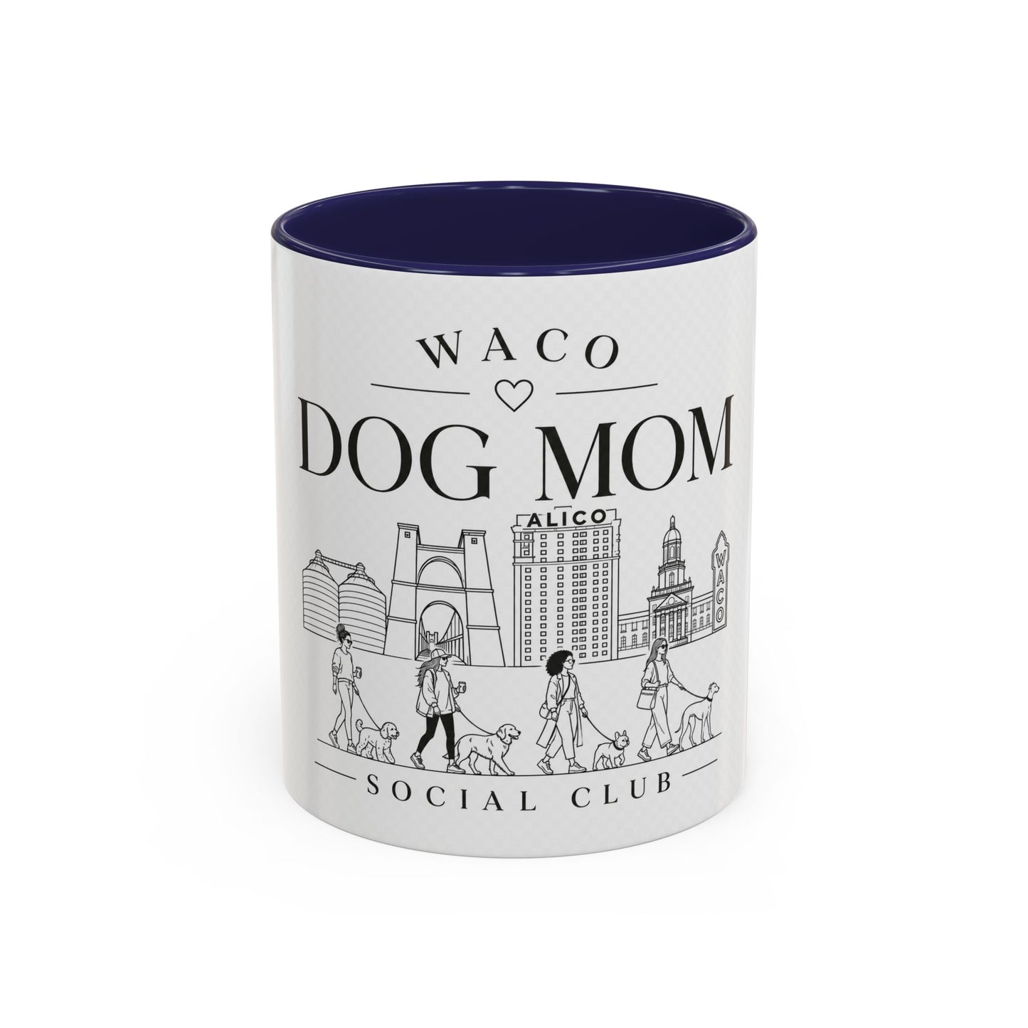 Waco Dog Mom Coffee Mug — 'Dog Mom Social Club' Accent Ceramic Mug (11/15oz)
