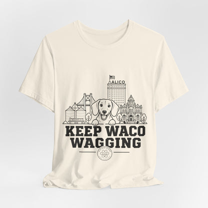 Keep Waco Wagging Dachshund Edition — Dachshund and Waco skyline artwork, packaging or scale reference