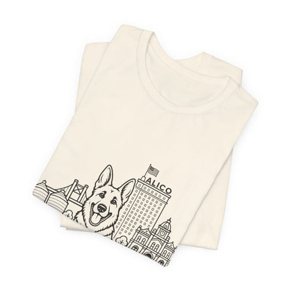 Keep Waco Wagging German Shepherd Edition — German Shepherd and Waco skyline artwork, packaging or scale reference