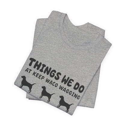 Dog Rescue Volunteer T-Shirt — Waco skyline artwork, packaging or scale reference