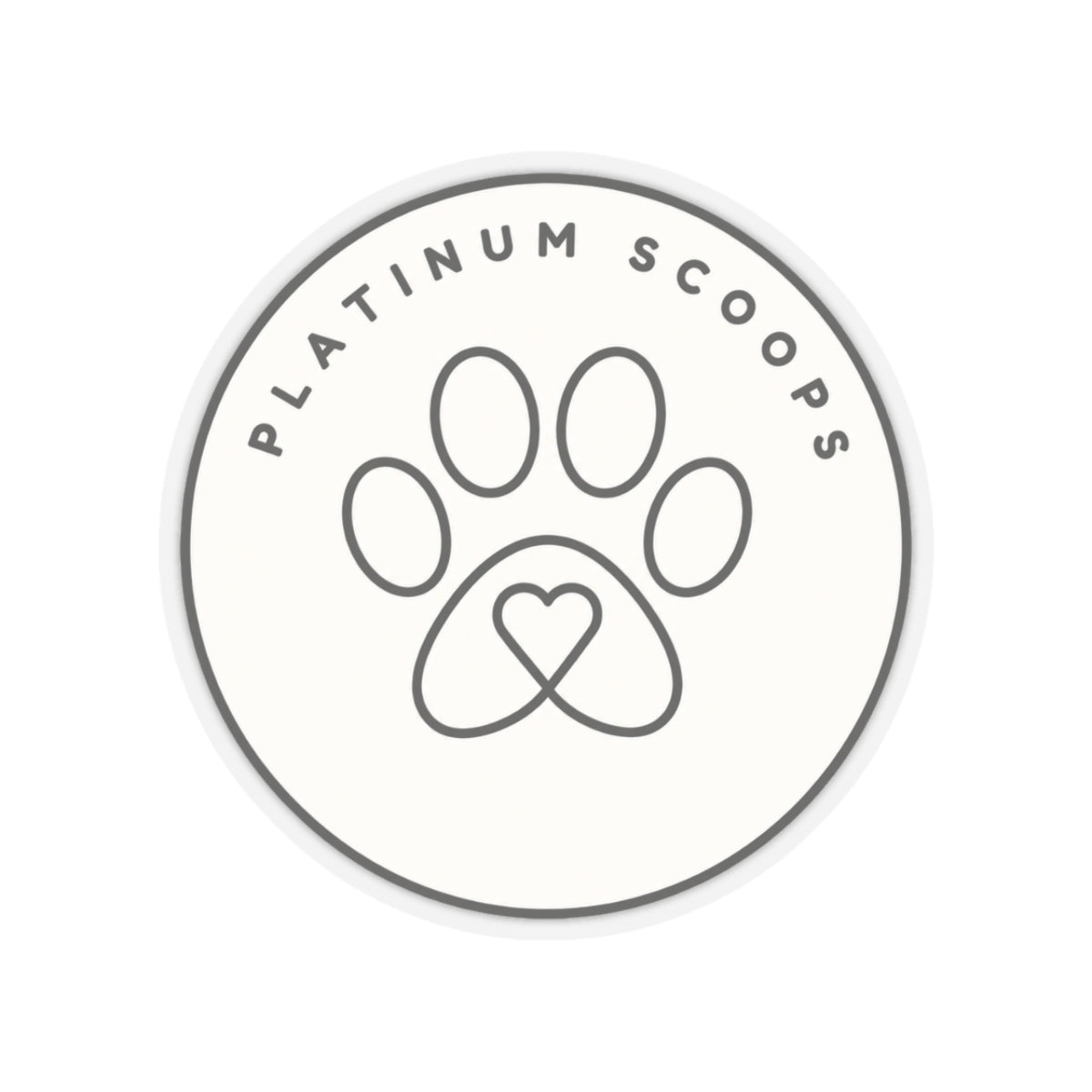 Platinum Scoops Logo Sticker — vinyl sticker, close-up of artwork