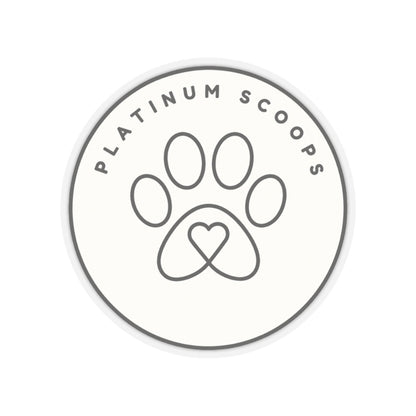 Platinum Scoops Logo Sticker — vinyl sticker, close-up of artwork