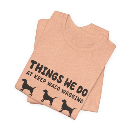 Dog Rescue Volunteer T-Shirt — Waco skyline artwork, packaging or scale reference