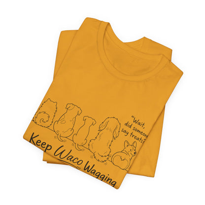 Keep Waco Wagging Dog T‑Shirt — Cute Paw Print Rescue Tee