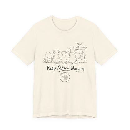Keep Waco Wagging Dog T‑Shirt — Cute Paw Print Rescue Tee
