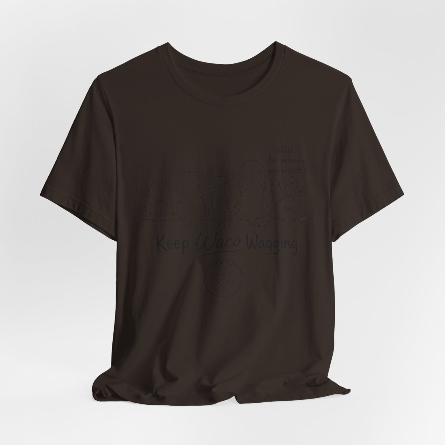 Keep Waco Wagging Dog T‑Shirt — Cute Paw Print Rescue Tee