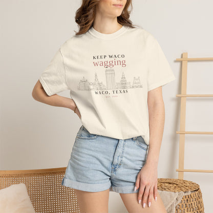 Keep Waco Wagging T-Shirt — Waco, Texas Skyline Tee