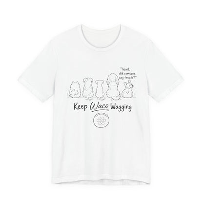 Keep Waco Wagging Dog T‑Shirt — Cute Paw Print Rescue Tee