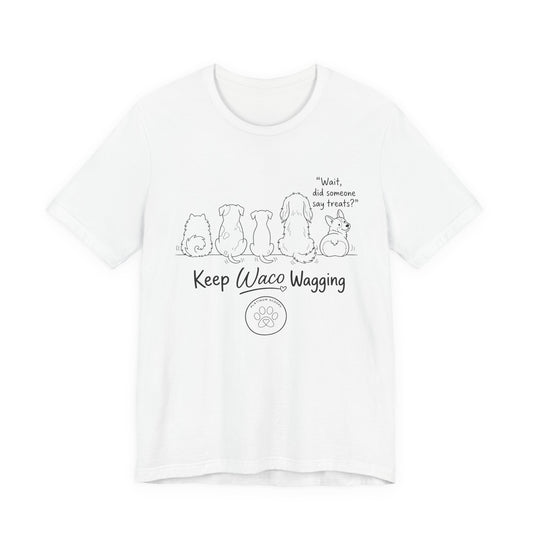 Keep Waco Wagging Dog T‑Shirt — Cute Paw Print Rescue Tee