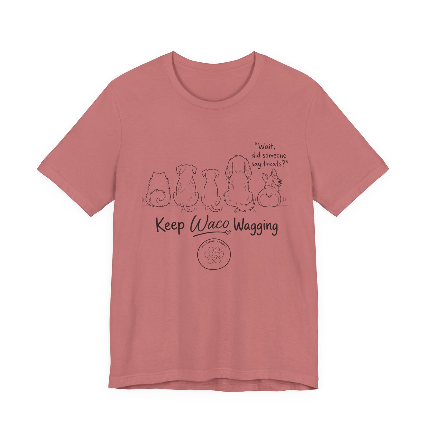 Keep Waco Wagging Dog T‑Shirt — Cute Paw Print Rescue Tee