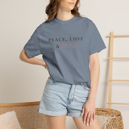 Peace Love & Dogs T-Shirt — Cute Dog Lover Tee