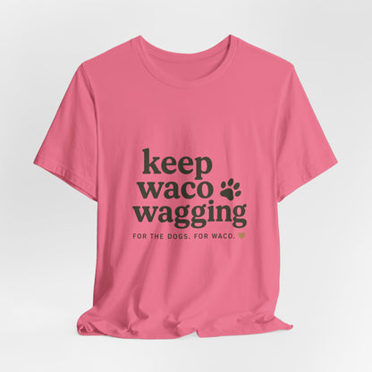 Walks & Treats Waco Streets tee — Waco skyline artwork, packaging or scale reference