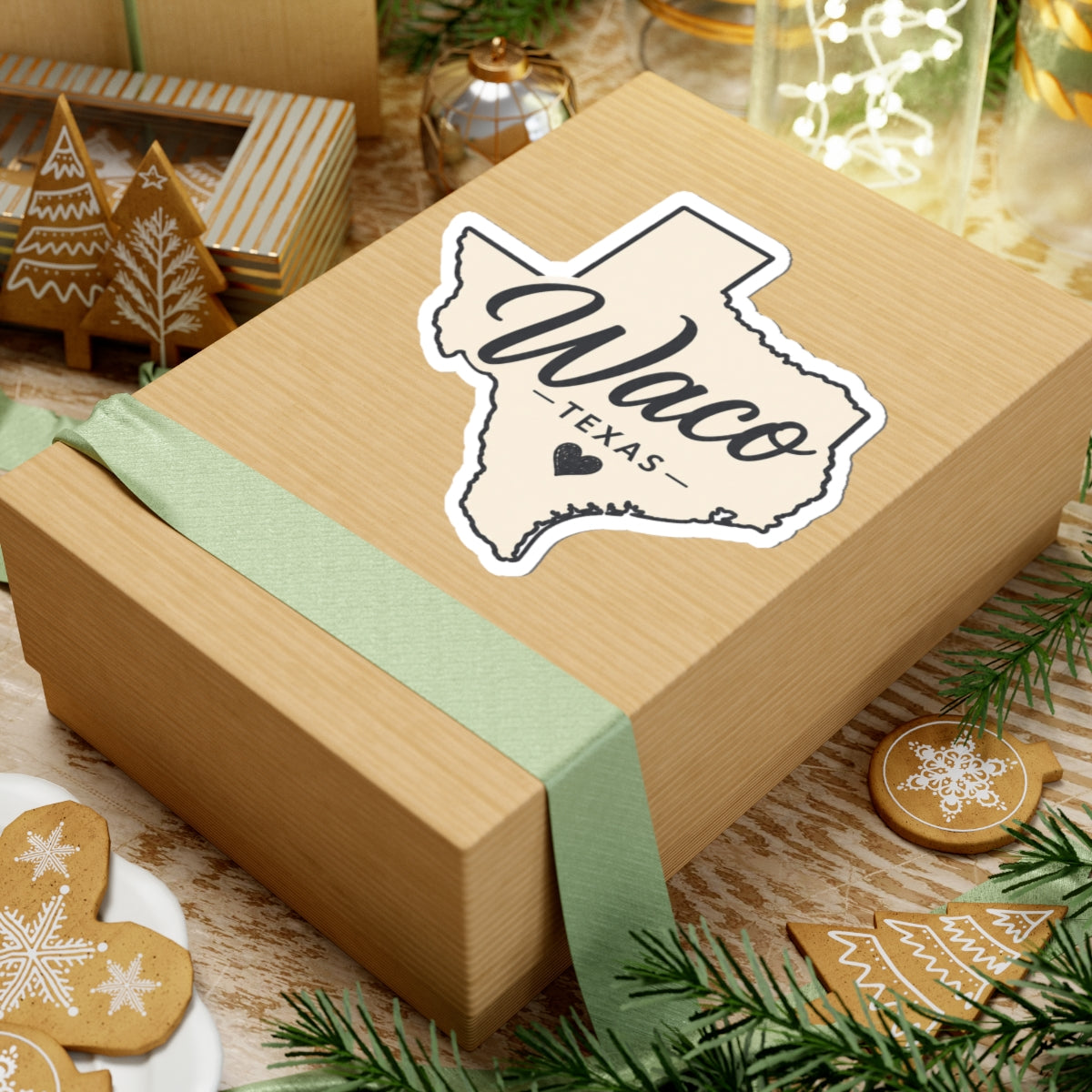 Waco Texas sticker — vinyl sticker, packaging or scale reference