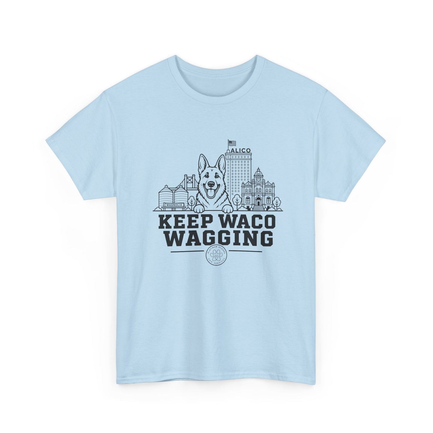 Keep Waco Wagging T-Shirt — Waco Landmark Dog Tee