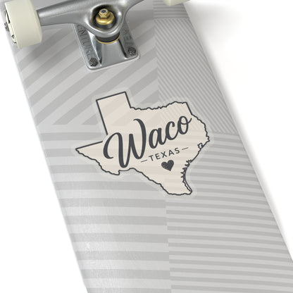 Waco Texas sticker — vinyl sticker, packaging or scale reference