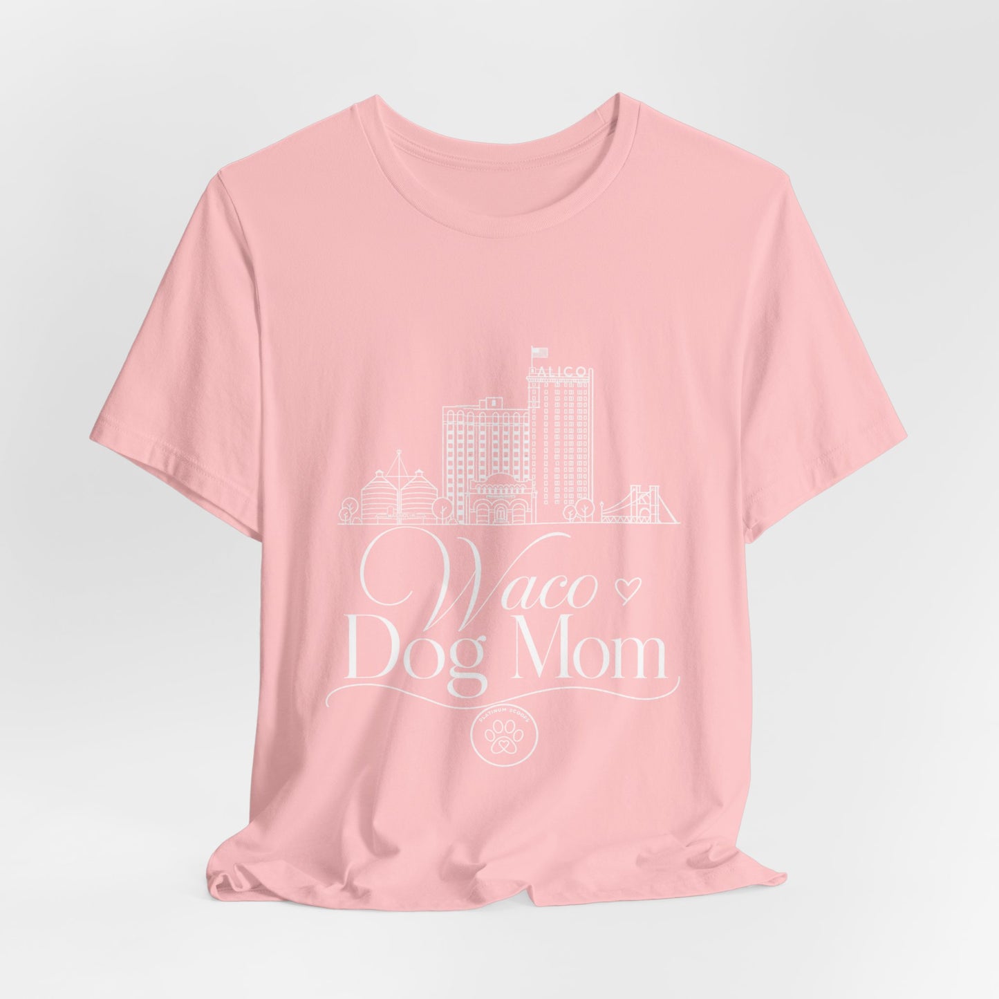 Waco Dog Mom Script T-Shirt — Skyline & Paw Graphic Tee