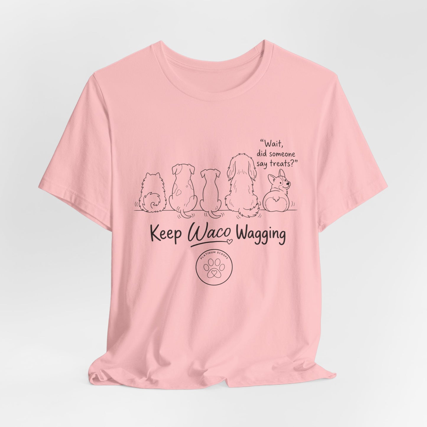 Keep Waco Wagging Dog T‑Shirt — Cute Paw Print Rescue Tee