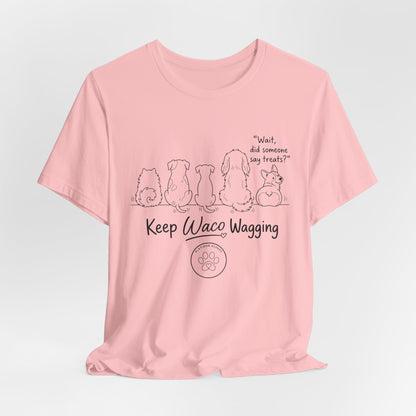 Keep Waco Wagging Dog T‑Shirt — Cute Paw Print Rescue Tee