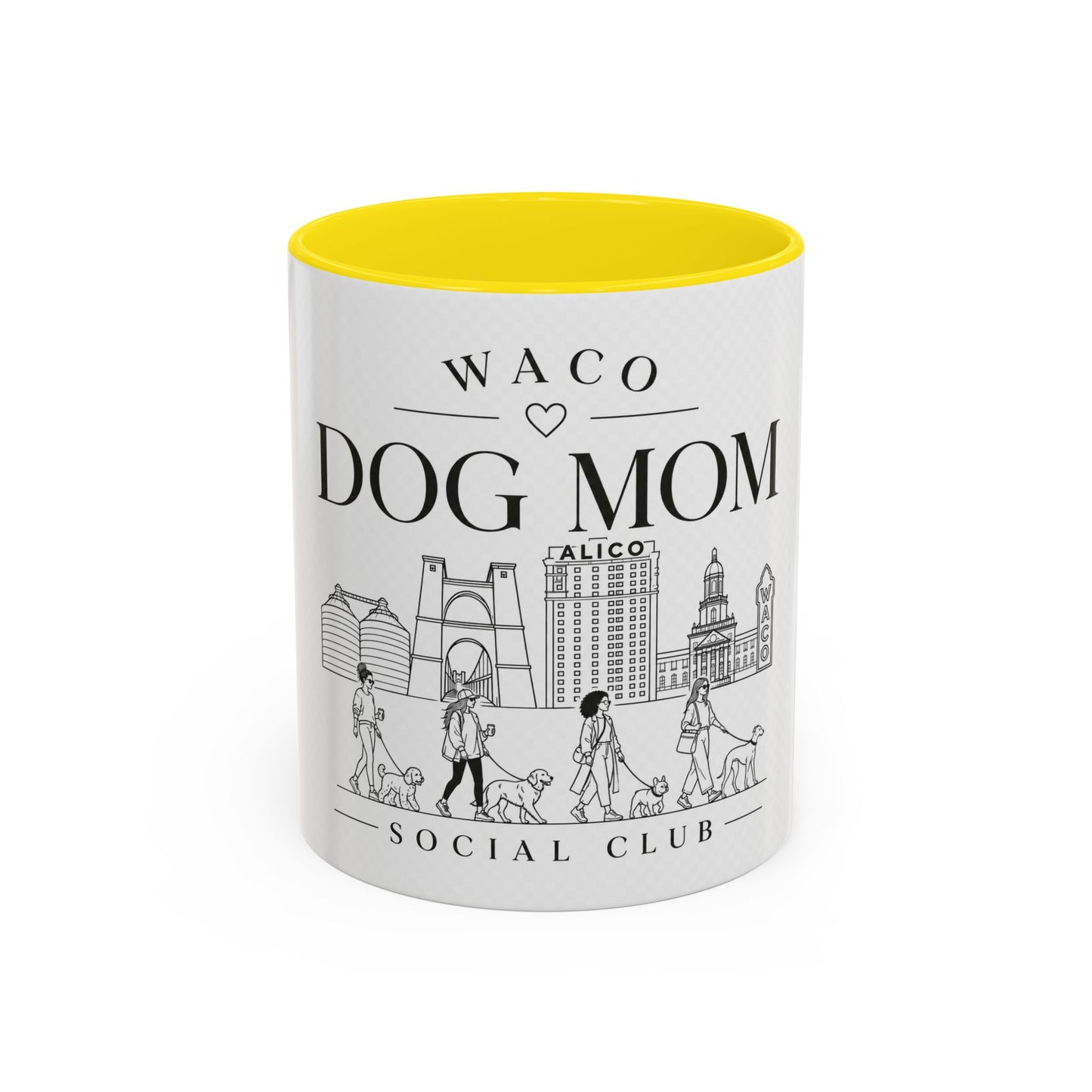 Waco Dog Mom Coffee Mug — 'Dog Mom Social Club' Accent Ceramic Mug (11/15oz)