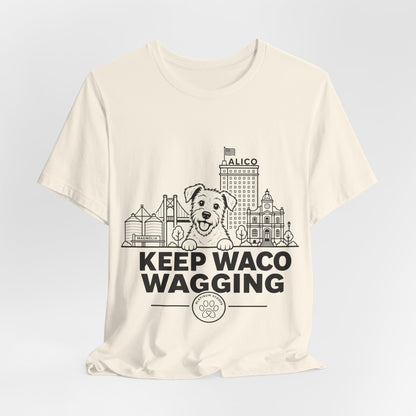 Keep Waco Wagging — Rescue Mutt and Waco skyline artwork, packaging or scale reference
