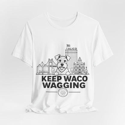 Keep Waco Wagging Schnauzer Edition — Schnauzer and Waco skyline artwork, packaging or scale reference