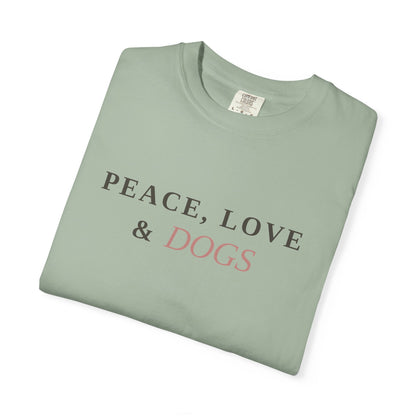 Peace Love & Dogs T-Shirt — Cute Dog Lover Tee