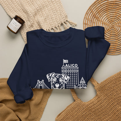 Waco Catahoula Sweatshirt — Catahoula and Waco skyline artwork, packaging or scale reference