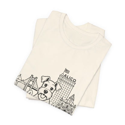 Keep Waco Wagging Schnauzer Edition — Schnauzer and Waco skyline artwork, packaging or scale reference