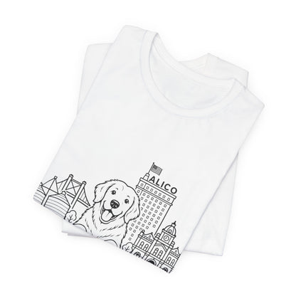 Keep Waco Wagging Golden Retriever Edition — Golden Retriever and Waco skyline artwork, packaging or scale reference
