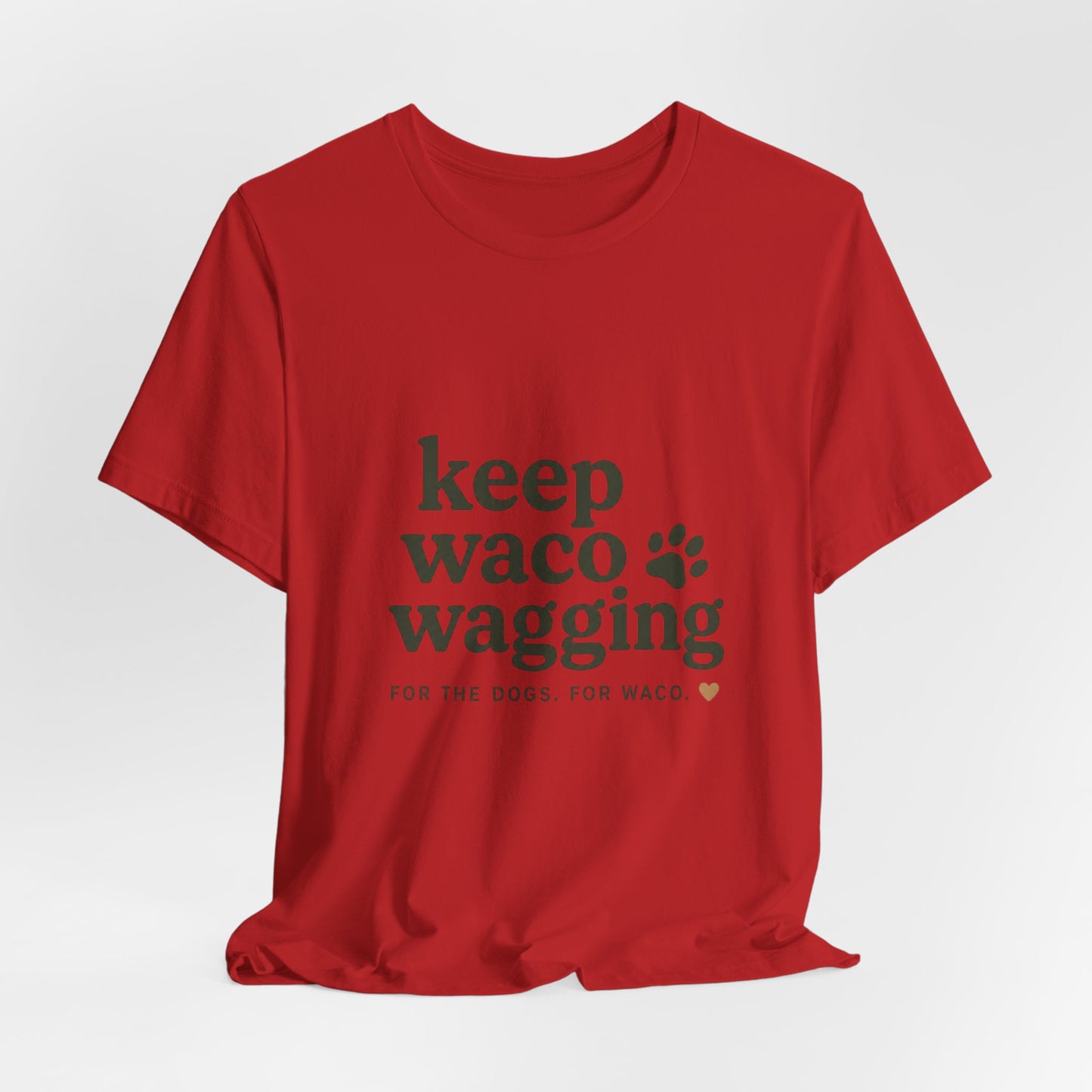 Walks, Treats & Waco Streets Dog T-Shirt — Keep Waco Wagging