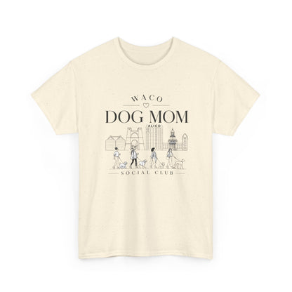 Waco Dog Mom Tee — dog mom Waco skyline artwork, packaging or scale reference