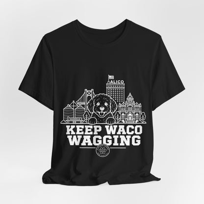Keep Waco Wagging Maltipoo Edition — Maltipoo and Waco skyline artwork, packaging or scale reference