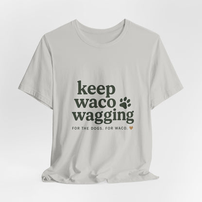 Walks & Treats Waco Streets tee — Waco skyline artwork, packaging or scale reference