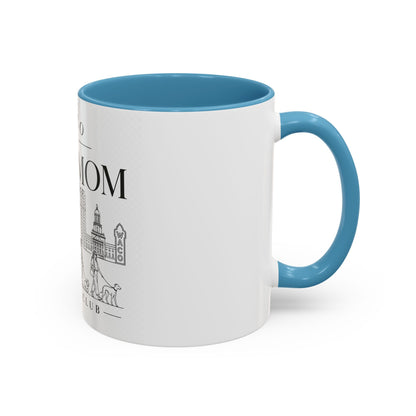 Waco Dog Mom Social Club mug — Waco skyline mug, packaging or scale reference
